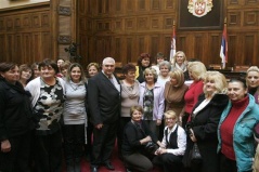 6 December 2011 National Assembly Speaker Prof. Dr Slavica Djukic Dejanovic and the foster women from Milosevac